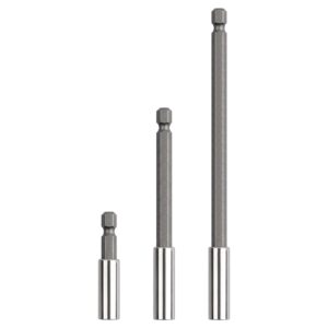 rocaris 3 pack strong magnetic drill bit extension holder, 1/4" hex shank, s2 steel magnetic screwdriver extension for impact driver, 2 inch, 4 inch, 6 inch