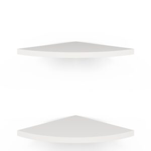 Ballucci Corner Shelves Wall Mount, Floating Corner Shelf Set of 2 for Bedroom, Living Room, Bathroom, Kitchen, Kids Room, Home Décor, 12 x 12 inch, White