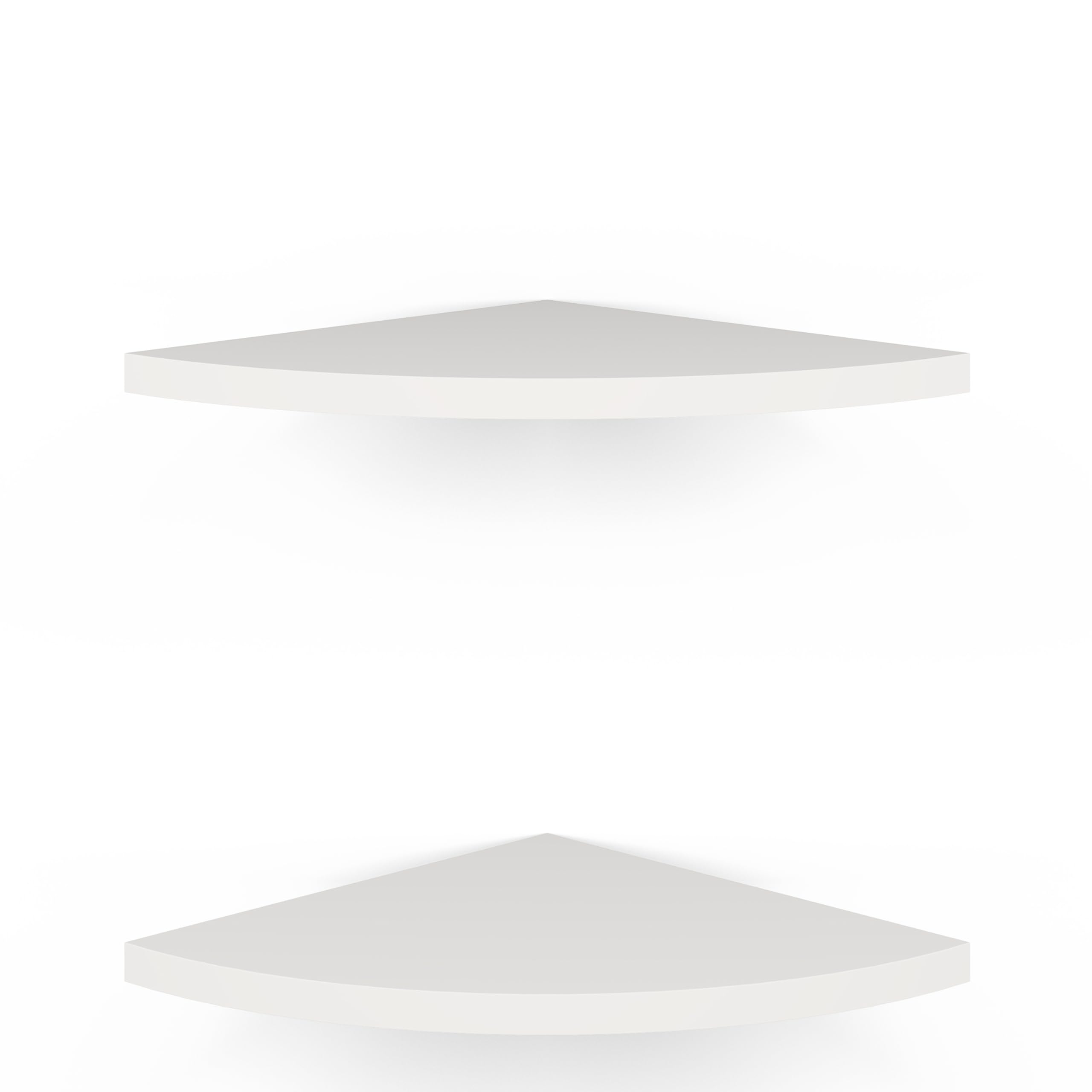 Ballucci Corner Shelves Wall Mount, Floating Corner Shelf Set of 2 for Bedroom, Living Room, Bathroom, Kitchen, Kids Room, Home Décor, 12 x 12 inch, White