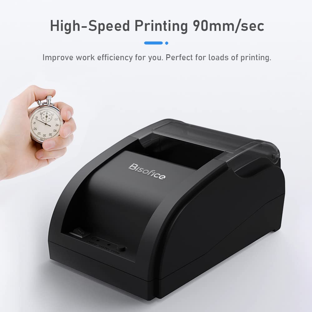 Sunydog Thermal Receipt Printer,Desktop 58mm Thermal Receipt Printer Wireless Barcode Printer USB+BT Connections with 1 Roll Paper Inside Support ESC Connecting Compatible with Windows Android iOS