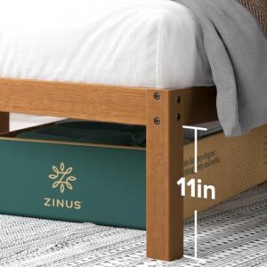 Zinus Leah Bamboo Platform Bed Frame, No Box Spring Needed, Wood Slat Support, Easy Assembly, Twin