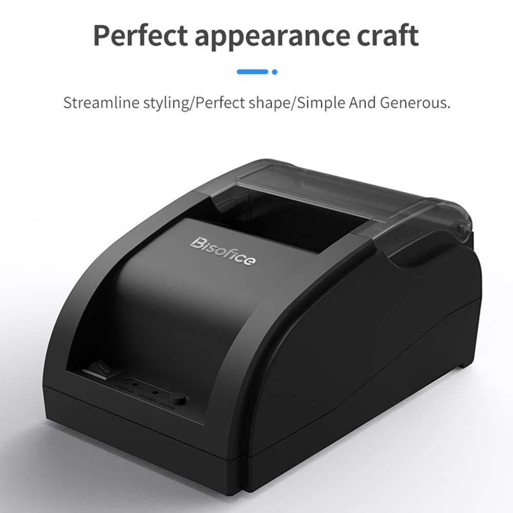 Sunydog Thermal Receipt Printer,Desktop 58mm Thermal Receipt Printer Wireless Barcode Printer USB+BT Connections with 1 Roll Paper Inside Support ESC Connecting Compatible with Windows Android iOS