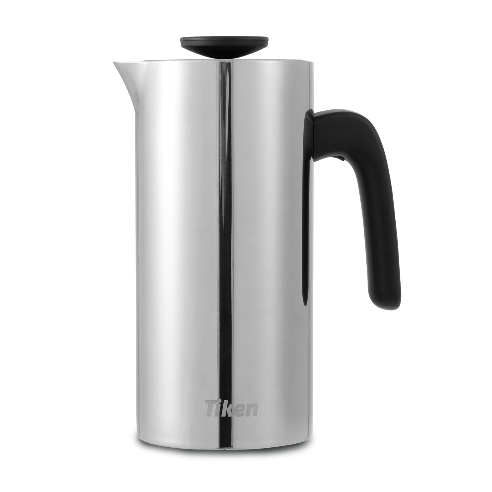 Tiken French Press Coffee Maker Stainless Steel Double-wall Vacuum Insulated Coffee Press Dishwasher Safe, 34Oz Silver