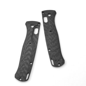 Aibote 1 Pair Full 3K Carbon Fiber Handle Scales Replacement Grips Designed for Benchmade Bugout 535 DIY Tool Handles Patch