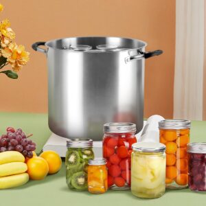 BriSunshine 21.5 QT Canning Pot with Rack, Stainless Steel Water Bath Canner, Stockpot Large pot with Glass Lid Anti-scald Handles for Canning Making Soups, Compatible with Induction Cooktops