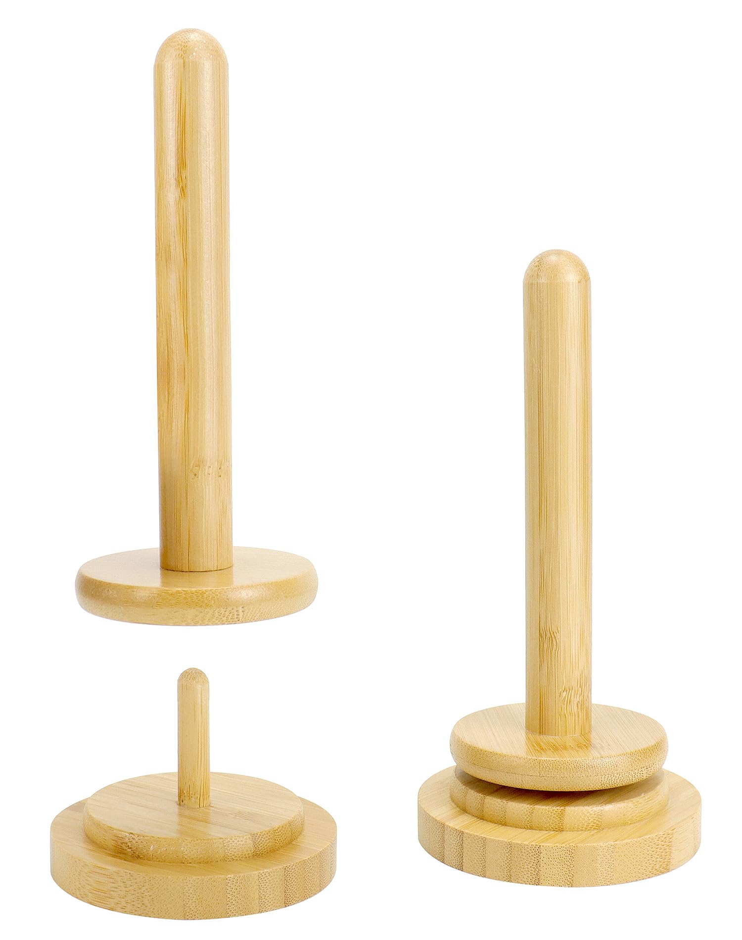 QWORK Wood Yarn Holder with Twirling Mechanism Classic - Convenient and Stylish Storage Solution for Craft & Sewing Supplies - Natural Wood, 7x4 inches, 2 Pack