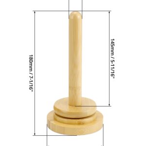 QWORK Wood Yarn Holder with Twirling Mechanism Classic - Convenient and Stylish Storage Solution for Craft & Sewing Supplies - Natural Wood, 7x4 inches, 2 Pack