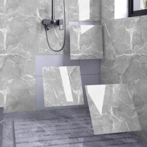 chejiaye shower wall panels peel and stick,marble wall panels for interior wall decor,backsplash tile distinctive for kitchen showers bathrooms living rooms wall 11.8"x11.8"in 10pcs (grey)