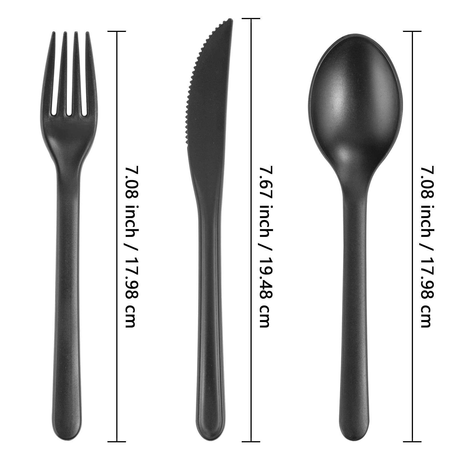 Supernal 180pcs Plastic Silverware Heavy Duty Matt Black Silverware Set Plastic Reusable Wheat Straw Cutlery Set Wheat Straw Reusable Spoon Knife Forks Set Tableware Dishwasher Microwave Safe