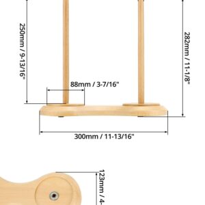 QWORK Weighted Double Yarn Ball Holder - Advanced Metal Twirling Mechanism - Knitting Crochet Spindle Dispenser for All Yarn Types