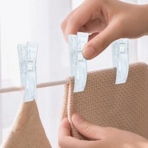 20 PCS Hanger Clips for Pleated Paper Blinds Shades, Multi-Purpose Plastic Hanger Clips Clear Plastic Blinds Clips Strong Pinch Finger Clips for Window Blinds Shades Clips That Hold Curtains