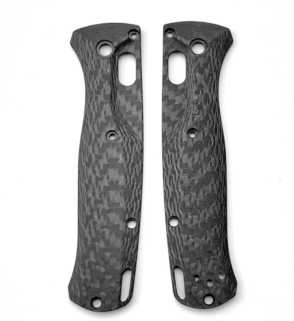 Aibote 1 Pair Full 3K Carbon Fiber Handle Scales Replacement Grips Designed for Benchmade Bugout 535 DIY Tool Handles Patch