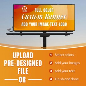 Signsxcel Custom Vinyl Banners and Signs Personalized with Photo or Logo Text, DIY Banner Customized for Birthday Party Graduation Thanksgiving Wedding Business Indoor Outdoor Display