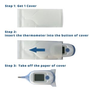 Disposable Cover for Rectal Thermometers - Special for Large Display & Short Probe Baby/Pet Rectal Thermometers (Covers -100 pcs)