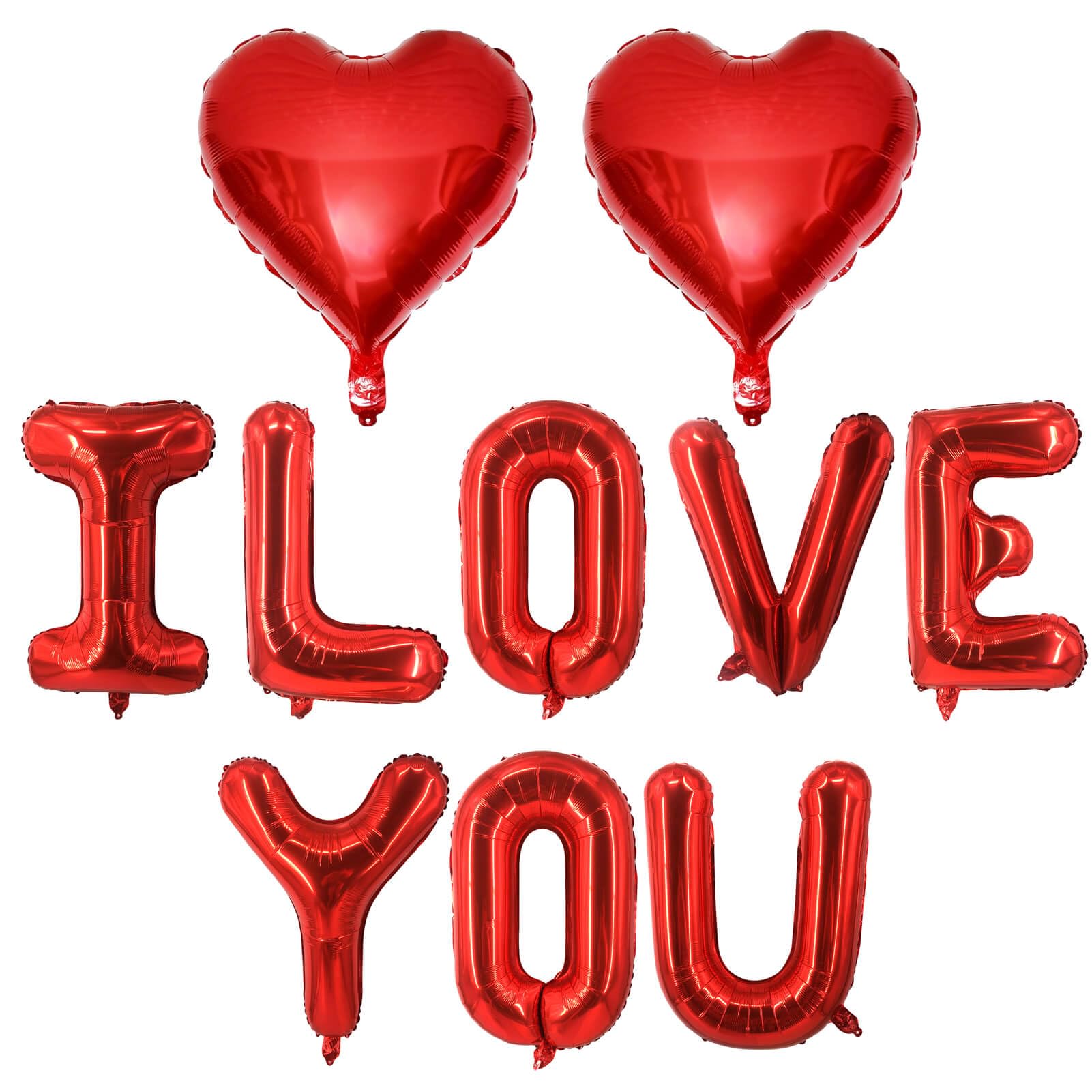 Red Heart Balloons Red I LOVE YOU Balloons for Romantic Love Valentines Day Decorations Bridal Shower Wedding Party Decorations