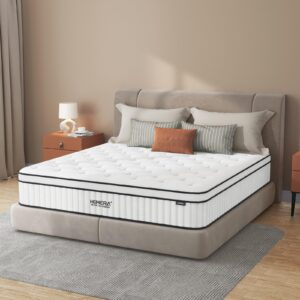 hemera full mattress, 10 inch hybrid mattress in a box, individually pocket springs bed mattress, full size mattress certipur-us certified, pressure relief & supportive, medium firm, 75"*54"