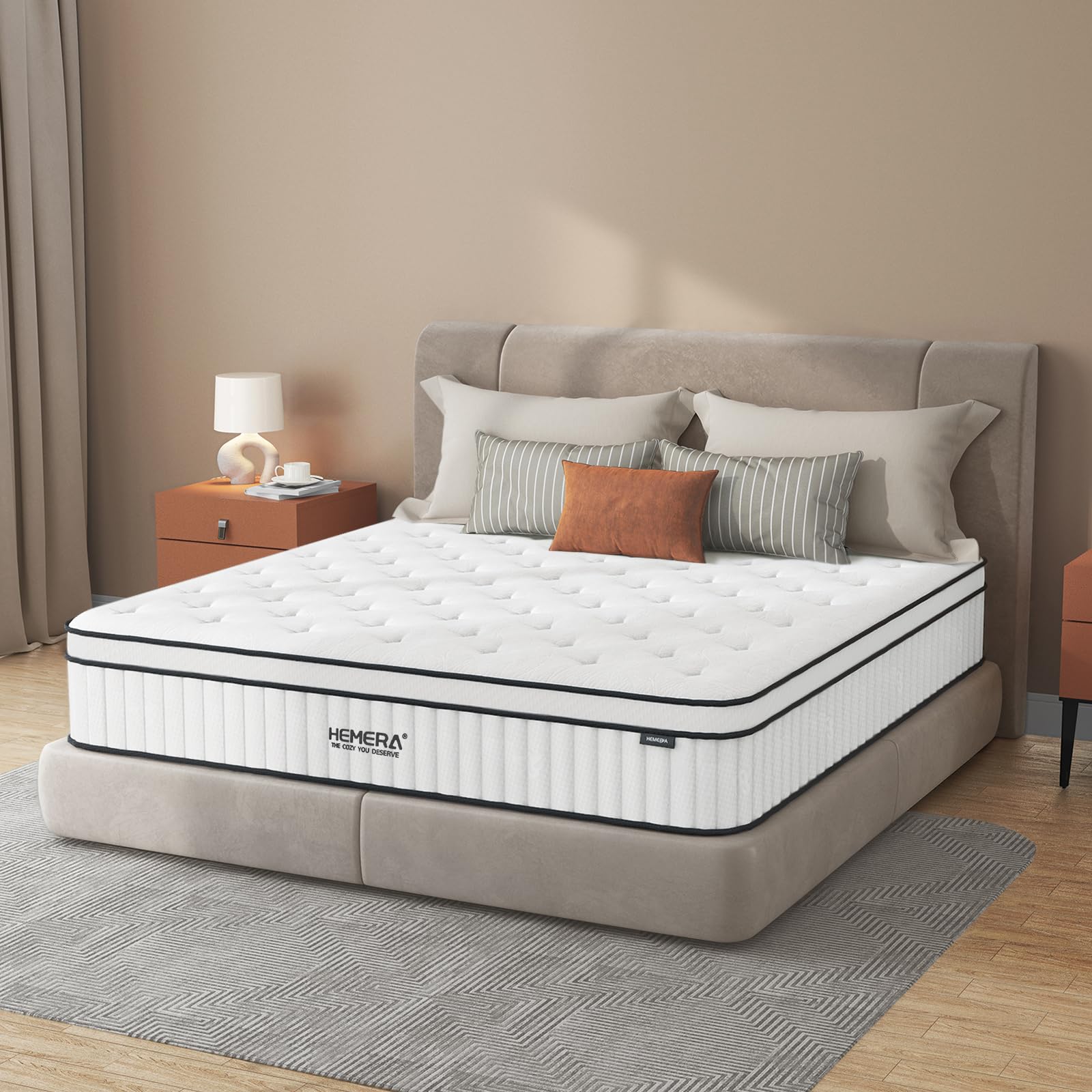 HEMERA Full Mattress, 10 Inch Hybrid Mattress in a Box, Individually Pocket Springs Bed Mattress, Full Size Mattress CertiPUR-US Certified, Pressure Relief & Supportive, Medium Firm, 75"*54"