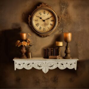 Walasis White Wall Shelves French Country Decor - Decorative Floating Shelf Antique Wood Wall Decor Farmhouse Rustic Hanging Shelves for Living Room Bedroom