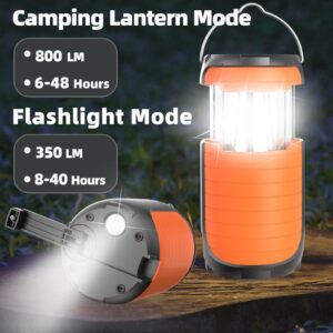 Juvihuxy LED Camping Light 5000ma Solar Powered/ Hand Crank/ USB-C Rechargeable Camping Lights, Rechargeable Flashlight Portable Survival Light Waterproof for Emergency Home Power outages Failure