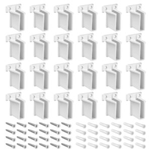 dreyoo 12 pack wire shelf end bracket, white plastic closet shelves brackets, wall mount brackets for shelves closet, screws included