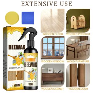 NUOKOU 2PCS Natural Beeswax Spray, Beeswax Spray Cleaner, Beeswax Furniture Polish, The Original Beeswax Spray, Wood Seasoning Beewax For Furniture Floor, for Furniture, Floor, Tables, Cabinets