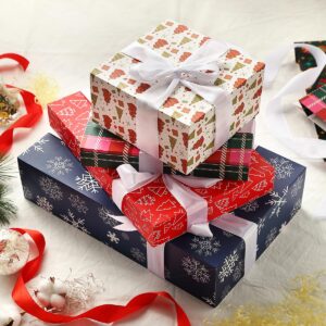 NUJOVI 13 Piece Christmas Gift Boxes with Lids - Beautiful Assorted Boxes for Wrapping Gifts with 4 inch Deep Robe Boxes and 8x8x4 Gift Box - Gift Boxes for Presents, Shirt, Robe, Lingerie, etc