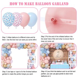 Amandir 164PCS Gender Reveal Baby Boxes Balloon Decorations, Gender Reveal Balloon Garland Kit 4pcs Baby Boxes with Letters (A-Z+Baby) for Baby Shower Birthday He or She Gender Reveal Party Supplies