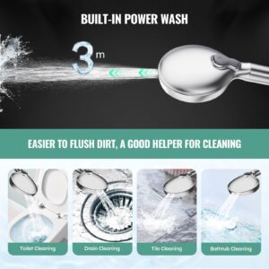 Filtered Shower Head with Handheld, High Pressure 9 Spray Mode Chrome Showerhead with Filters,detachable shower head,Water Softener Filters Beads for Hard Water -Remove Chlorine