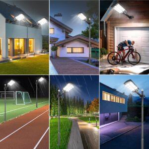 Juvihuxy 3000W Solar Street Light Outdoor,250000LM Solar Street Light Parking Lot Lights Commercial Dusk to Dawn,IP67 Waterproof Solar Security Flood Lights with Motion Sensor for Backyard, Path