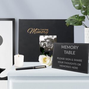 Funeral Guest Book for Memorial Service with Photo Slot, 88 Pages Guest Book for The Celebration Life, Guest Sign in Book for Funerals, Condolence Book Funeral Memorial Guestbook