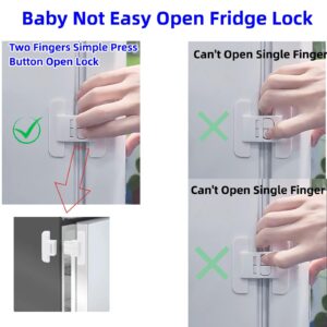 SETOLGH Fridge Lock,1 Pack Refrigerator Lock for Kids,Cabinet Locks for Babies,Child Drawer Locks,Freezer Door Lock for Safety Proof for Toddlers, Prevent Baby be Clamping