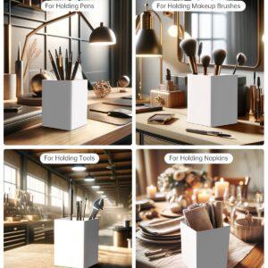 GaryVault White Kitchen Utensil Holder - Chic Silverware Holder for Party, Compact and Versatile Utensil Caddy, Ideal for Countertop and Party Use