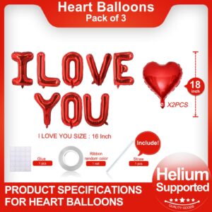 Red Heart Balloons Red I LOVE YOU Balloons for Romantic Love Valentines Day Decorations Bridal Shower Wedding Party Decorations