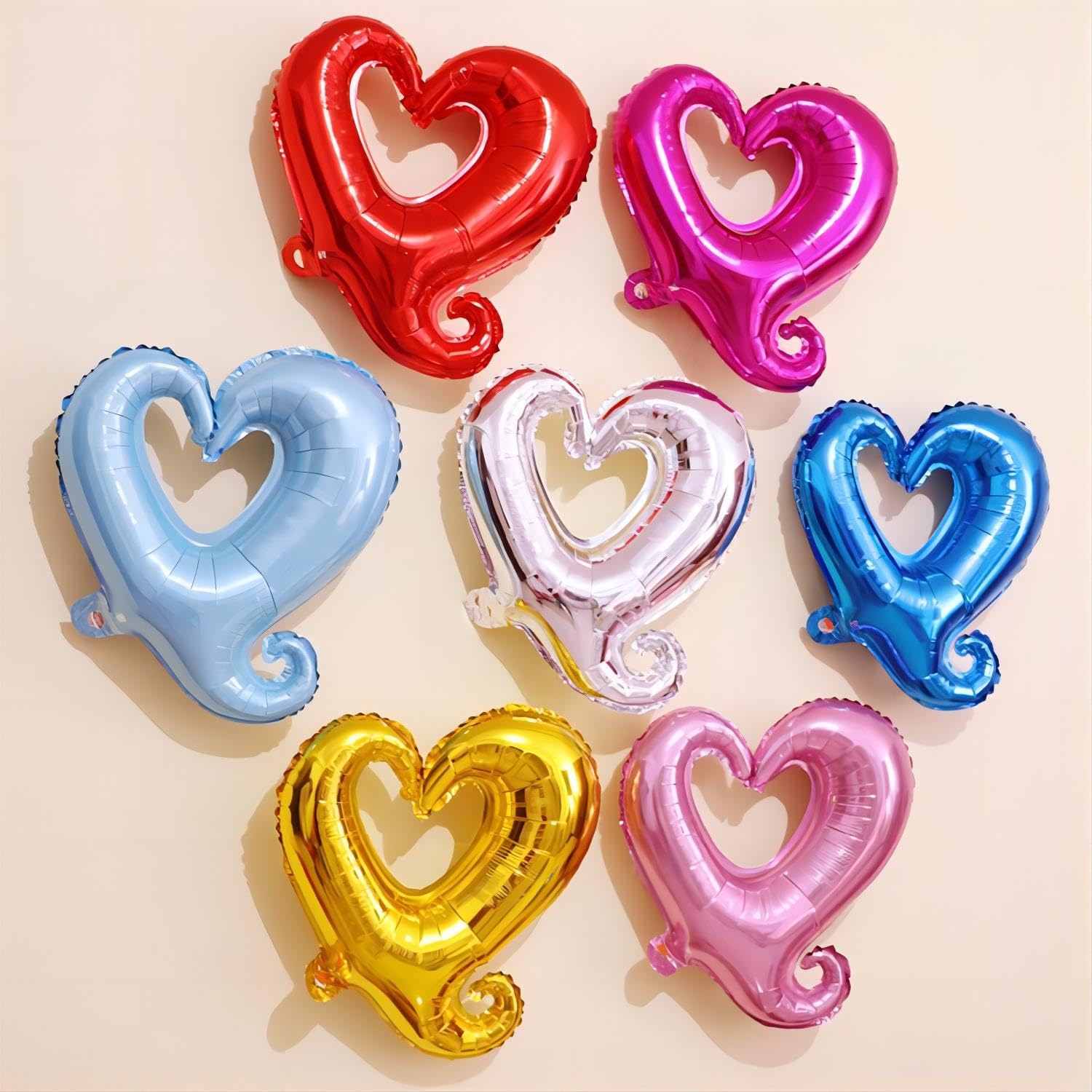 4 Pcs Huge Gradient Pink Heart Balloons 40 Inch Heart Shaped Balloons for Valentines Day Decorations Bridal Shower Wedding Party Decorations (Red,Pink)