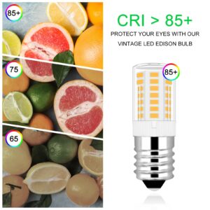 LFLAMPON KEI d28k 4w kel2812 Freezer Bulb kei d28m kel 2815 ac120v 3.8w Refrigerator Light Bulb 5304517886 Replacement E17 Intermediate Base Fridge Range Hood Over StoveLED Lamp, Warml White, 2-Pack