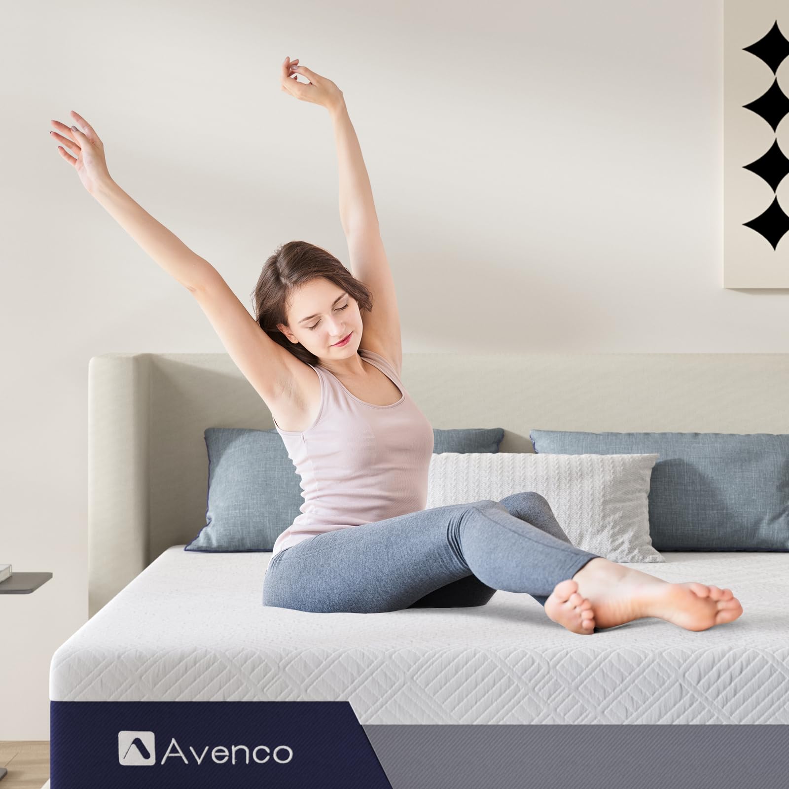 Avenco King Size Mattress, 12 Inch Gel Memory Foam Mattress King for Fresh Sleep & Pressure Relief, Medium Firm Mattress with Motion Isolation, Mattress in a Box