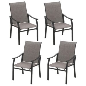 sophia & william outdoor chairs set of 4, patio chairs with breathable textilene fabric and heavy-duty iron frame, good for lawn garden backyard deck 350 lbs capacity