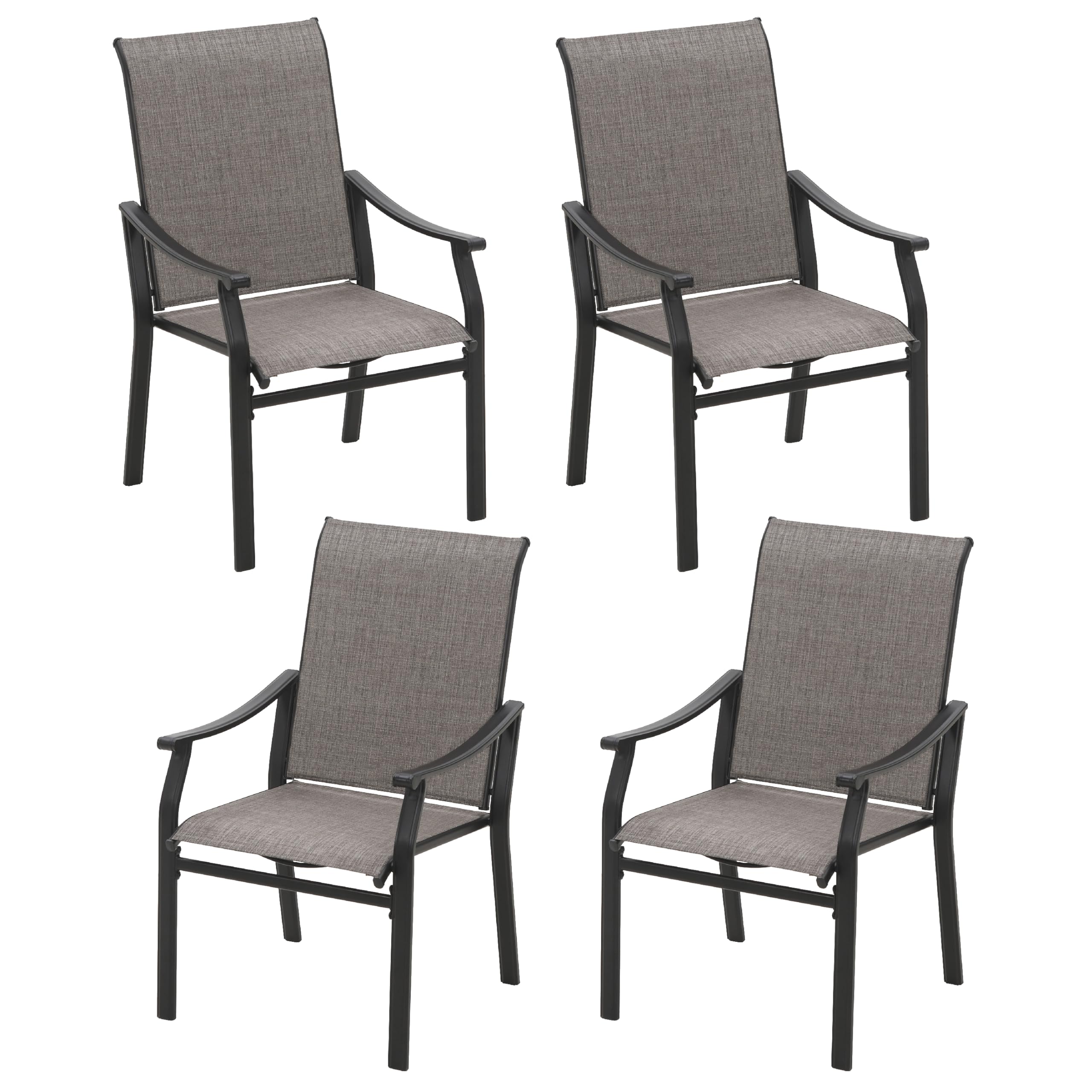 Sophia & William Outdoor Chairs Set of 4, Patio Chairs with Breathable Textilene Fabric and Heavy-Duty Iron Frame, Good for Lawn Garden Backyard Deck 350 lbs Capacity