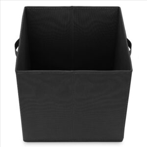 Casafield Set of 12 Collapsible Fabric Cube Storage Bins, Black - 13" Foldable Cloth Baskets for Shelves, Cubby Organizers & More