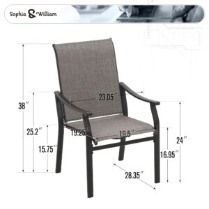 Sophia & William Outdoor Chairs Set of 4, Patio Chairs with Breathable Textilene Fabric and Heavy-Duty Iron Frame, Good for Lawn Garden Backyard Deck 350 lbs Capacity