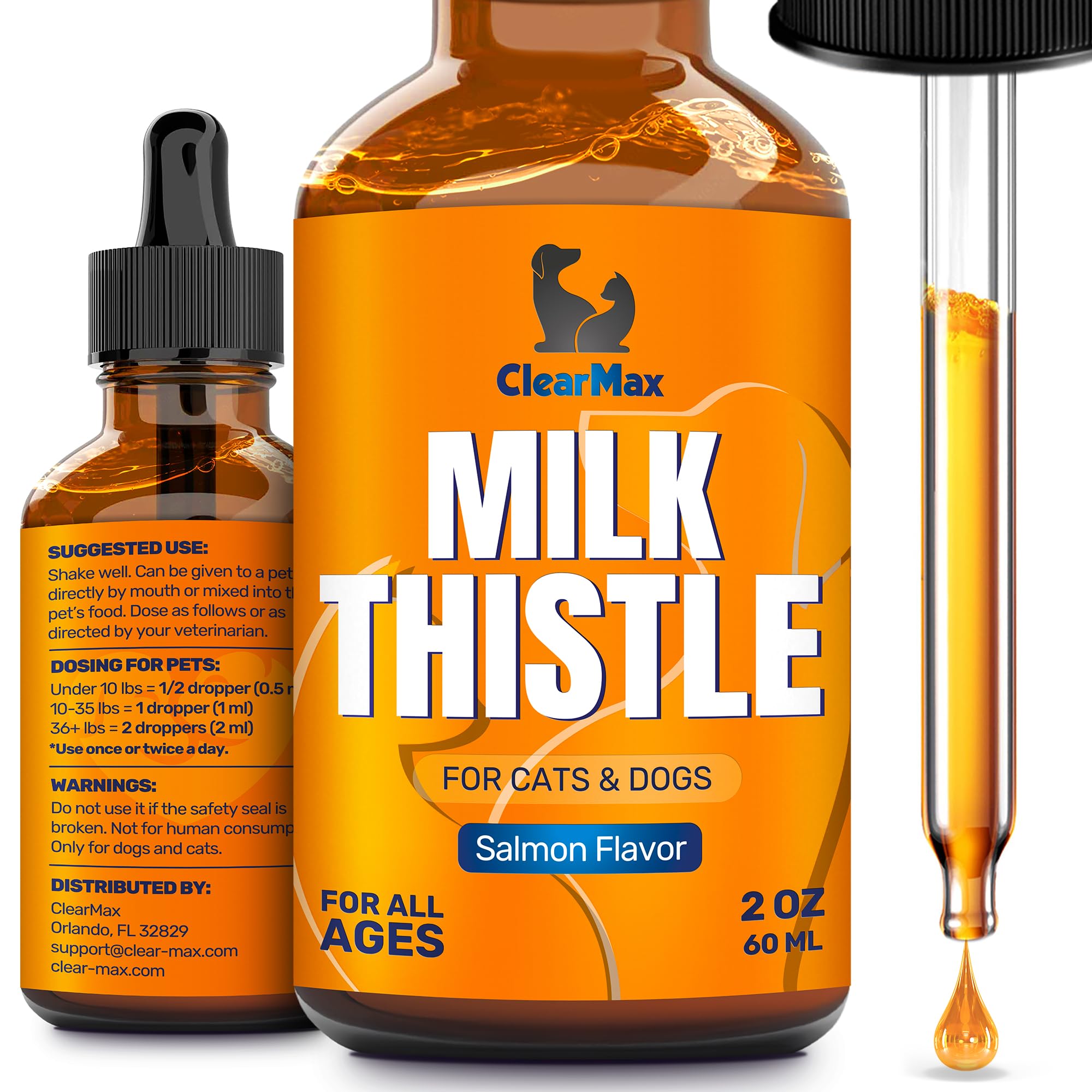 Milk Thistle for Dogs & Cats ◆ Milk Thistle for Cats ◆ Dog Milk Thistle ◆ Liver Support for Dogs & Cats ◆ Kidney Support for Dogs ◆ Milk Thistle Liquid ◆ 2Oz