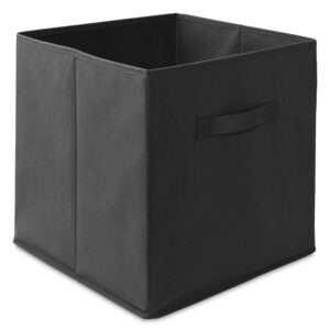 Casafield Set of 12 Collapsible Fabric Cube Storage Bins, Black - 13" Foldable Cloth Baskets for Shelves, Cubby Organizers & More