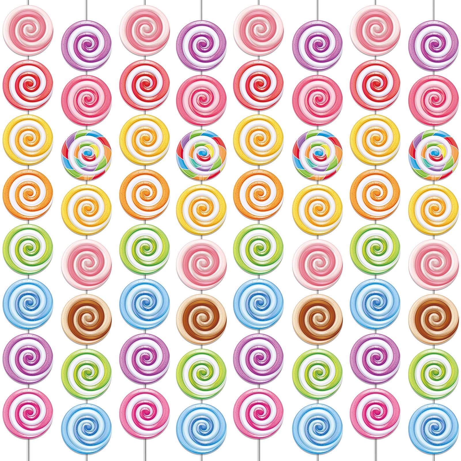 12pcs Candyland Party Decorations Banners Candy Hanging Swirl Candyland Birthday Garland Kit Lollipop Paper Cutouts for Candyland Theme Birthday Baby Shower Party Favor Indoor Home Office Decor