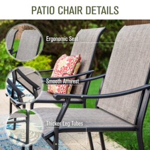 Sophia & William Outdoor Chairs Set of 4, Patio Chairs with Breathable Textilene Fabric and Heavy-Duty Iron Frame, Good for Lawn Garden Backyard Deck 350 lbs Capacity