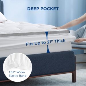 Bedsure Full Size Mattress Topper - 800GSM Extra Thick Mattress Protector Pillow Top with 8-21" Deep Pocket, Waterproof Mattress Pad Fitted, Soft Bed Topper for Full Bed