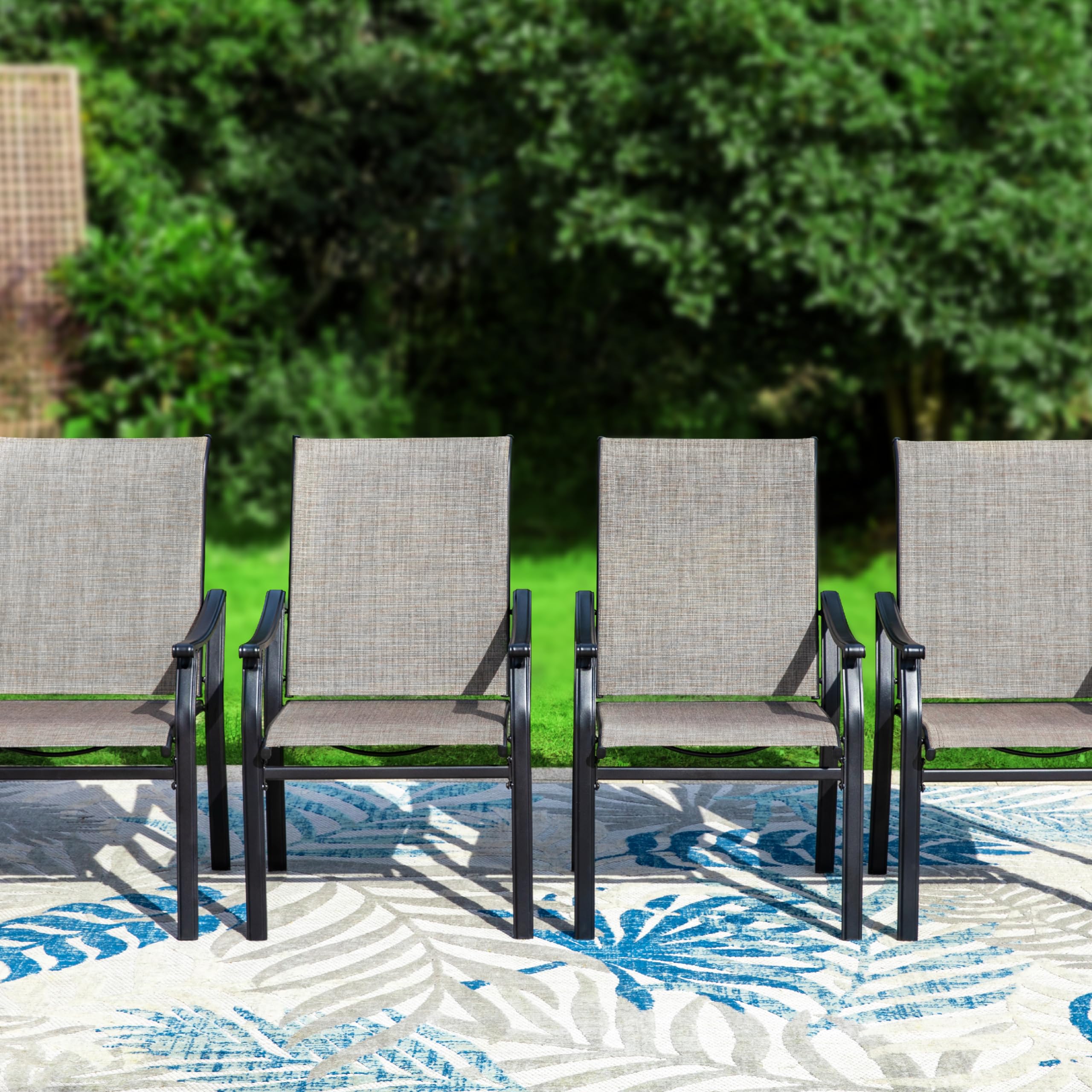 Sophia & William Outdoor Chairs Set of 4, Patio Chairs with Breathable Textilene Fabric and Heavy-Duty Iron Frame, Good for Lawn Garden Backyard Deck 350 lbs Capacity