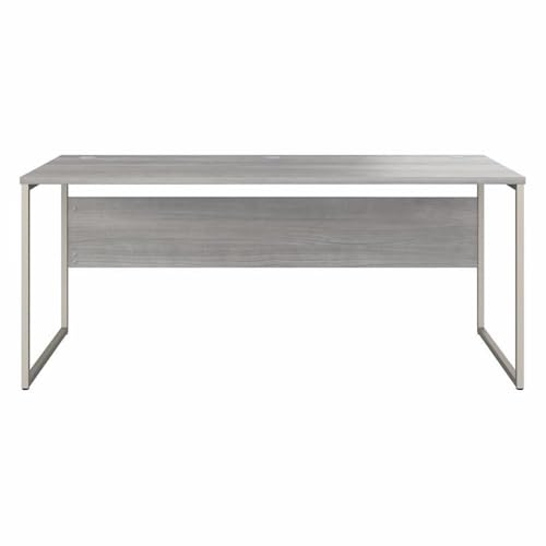 Pemberly Row 72W x 30D Computer Table Desk in Platinum Gray - Engineered Wood