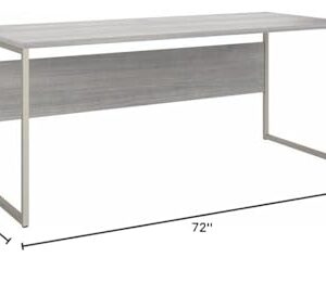 Pemberly Row 72W x 30D Computer Table Desk in Platinum Gray - Engineered Wood