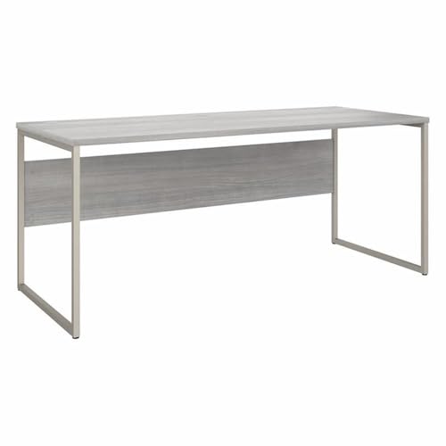 Pemberly Row 72W x 30D Computer Table Desk in Platinum Gray - Engineered Wood