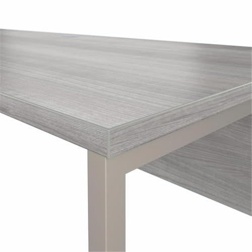 Pemberly Row 72W x 30D Computer Table Desk in Platinum Gray - Engineered Wood